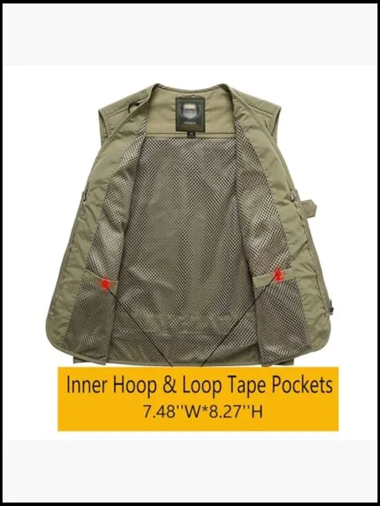 Lightweight Nylon Mesh Quick Dry Outdoor Fishing Photo Vest Multi Pockets - Picture 4 of 7